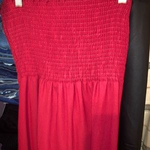 red long summer dress